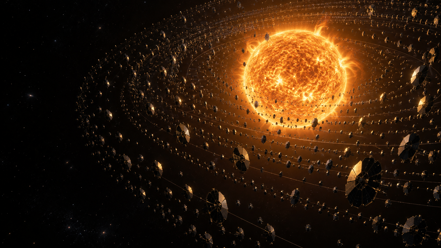 Solar collectors surrounding the Sun